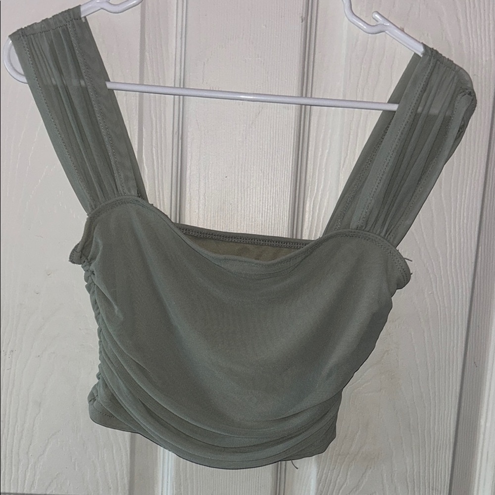 Elegant Olive Green Women's Top